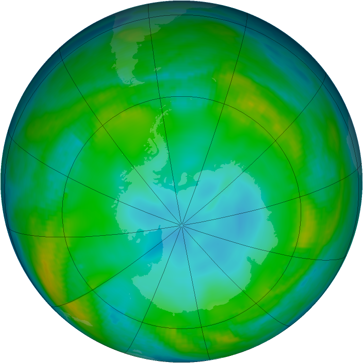 Antarctic ozone map for 02 June 1983